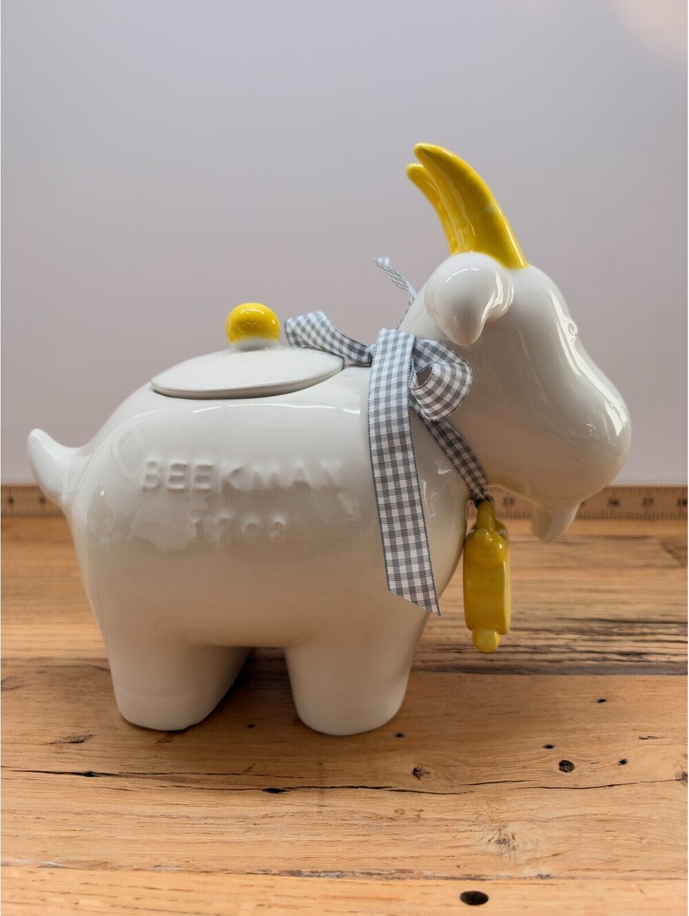 Beekman 1802 CERAMIC GOATIE COOKIE JAR RARE COLLECTABLE